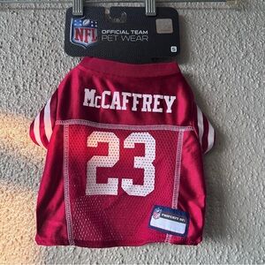 NFL Dog jersey Christian McCaffrey Bold red color Perfect for game day Small NWT